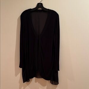 Black Open Front Gauze Cardigan Size Large